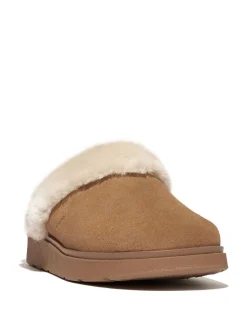 Chaussons FitFlop Gen-FF en daim à col en peau de mouton