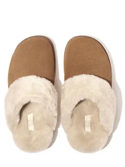 Chaussons FitFlop Gen-FF en daim à col en peau de mouton