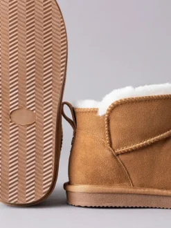 Chaussons mini-bottes lakeland en cuir pour femme en peau de mouton