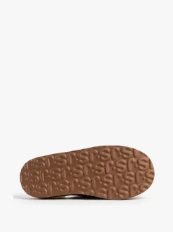 Chaussons mules à plateforme en peau de mouton Just Sheepskin Marron femme Mabel en peau de mouton
