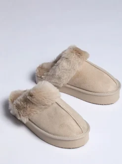 Chaussons mules Boux Avenue Platform en suédette
