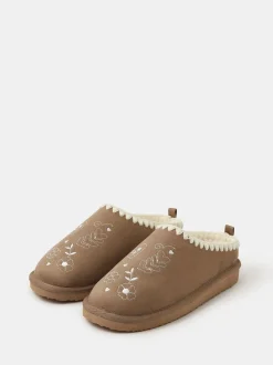 Chaussons mules brodés Accessorize cœur