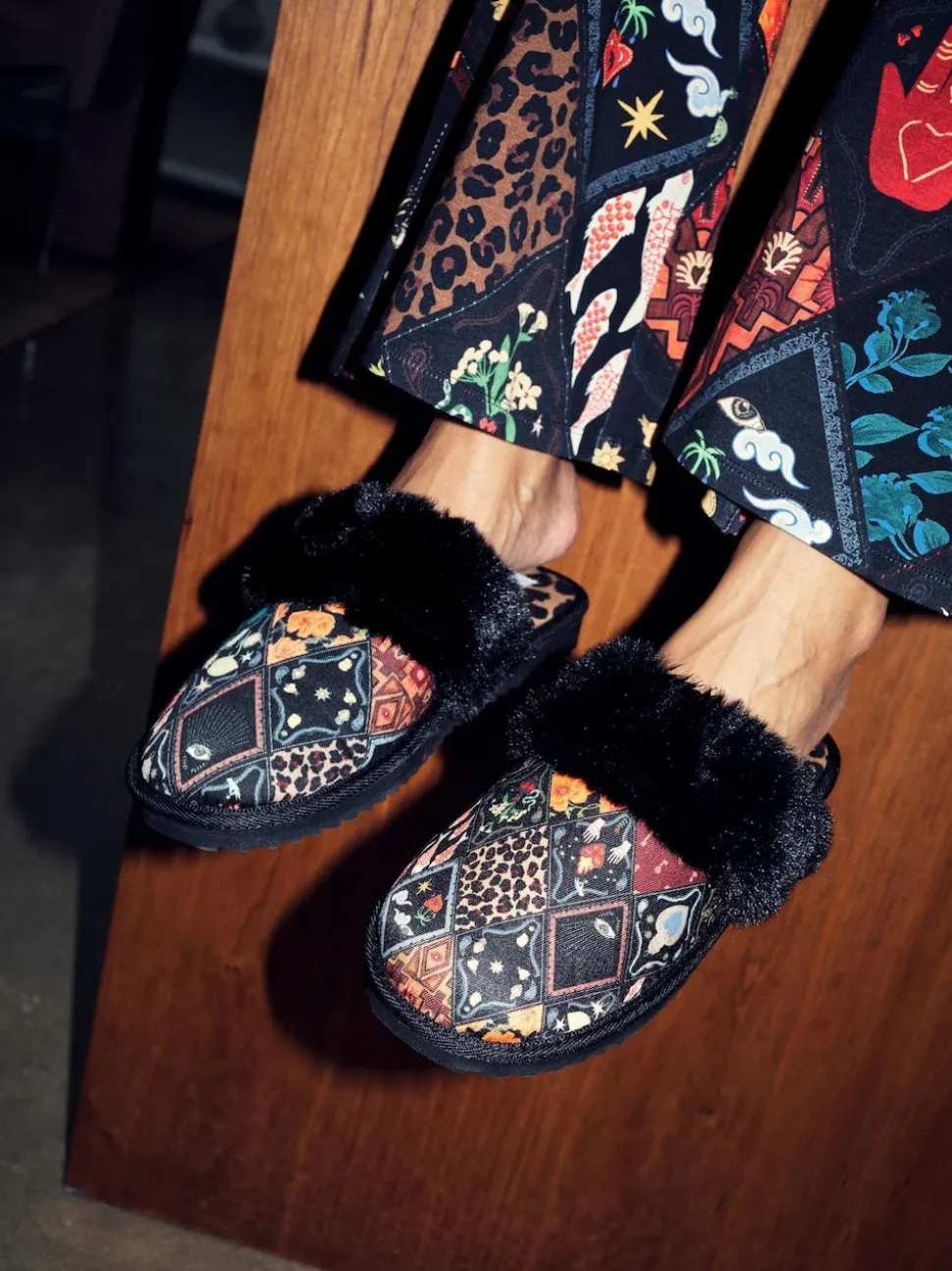 Chaussons mules doublés de fausse fourrure matelassés Never Fully Dressed