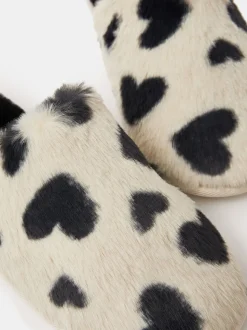 Chaussons mules duveteux Accessorize cœur