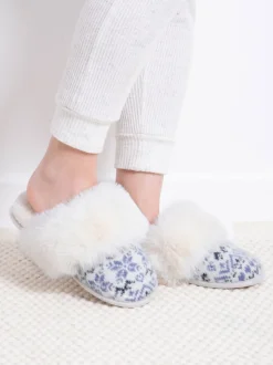 Chaussons mules en maille Totes Toasties Ladies Fair Isle