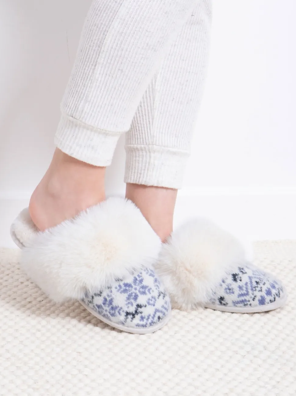 Chaussons mules en maille Totes Toasties Ladies Fair Isle