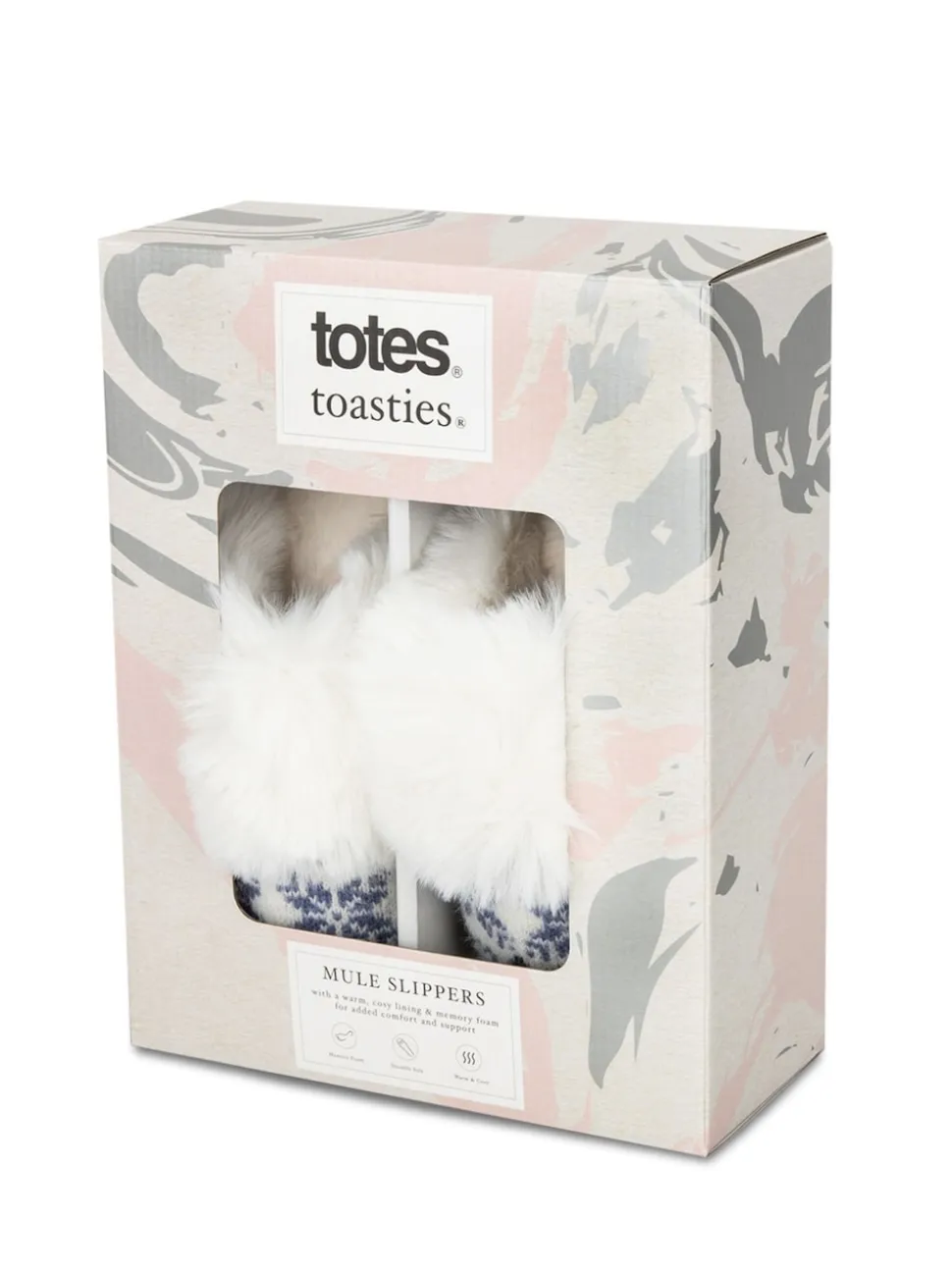 Chaussons mules en maille Totes Toasties Ladies Fair Isle