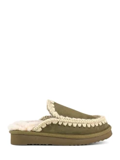 Chaussons mules Mou en daim Eskimo doublés en peau de mouton