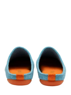 Chaussons mules plats Lotus en textile