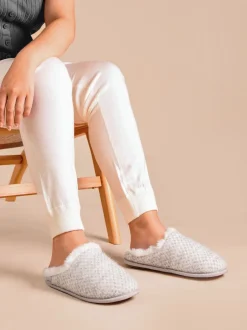 Chaussons mules Totes Isotoner pour femme en maille scintillante