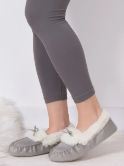 Chaussons Totes mocassins d’hiver scintillants pour femme