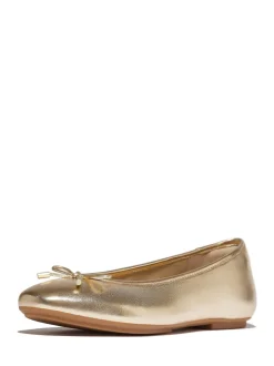 Chaussures plates FitFlop Delicato en Cuir souple métallisé à nœud