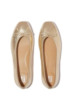 Chaussures plates FitFlop Delicato en Cuir souple métallisé à nœud