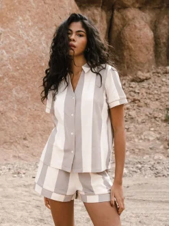 Chelsea Peers pyjama court rayé en coton