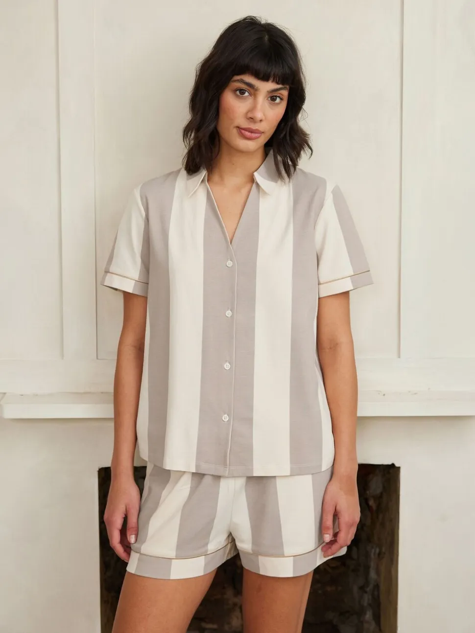 Chelsea Peers pyjama court rayé en coton