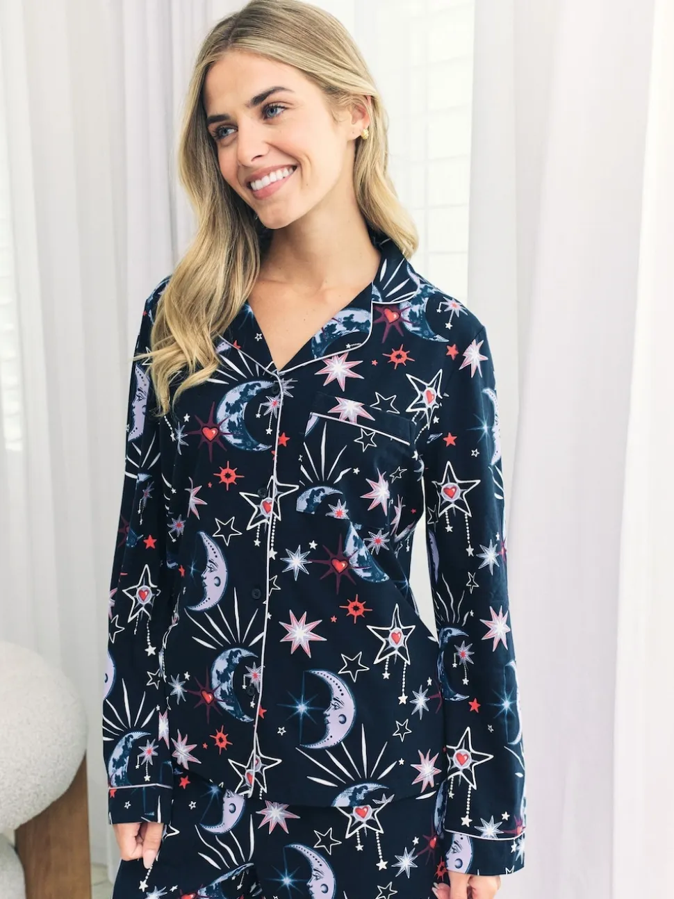 Chelsea Peers pyjama long en coton Mystic Moon imprimé