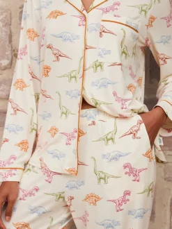 Chelsea Peers Pyjama long imprimé dinosaure