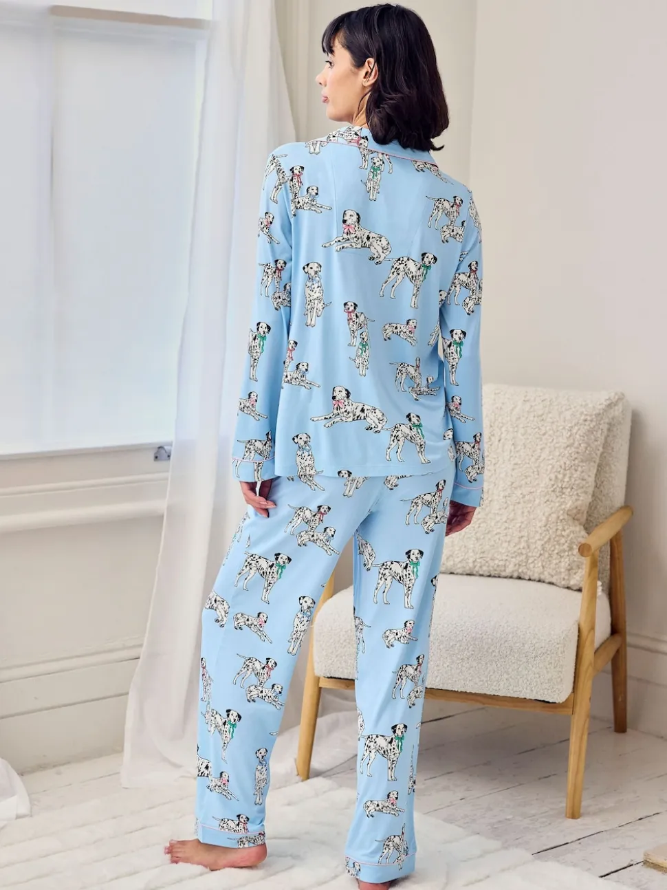 Chelsea Peers Pyjamas longs imprimé chiens dalmatien Ensemble