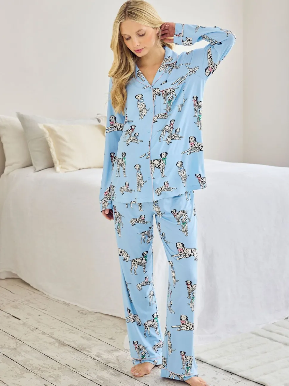 Chelsea Peers Pyjamas Long imprimé chiens dalmation Grossesse Ensemble