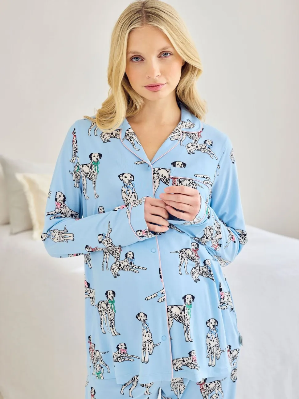 Chelsea Peers Pyjamas Long imprimé chiens dalmation Grossesse Ensemble