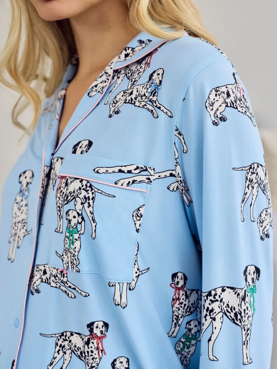 Chelsea Peers Pyjamas Long imprimé chiens dalmation Grossesse Ensemble