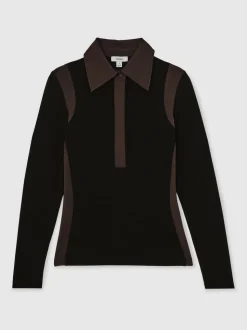 Chemise à col color-block Reiss Denise en jersey