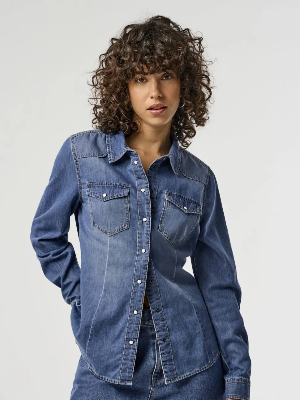 Chemise en denim léger ONLY 100 % coton