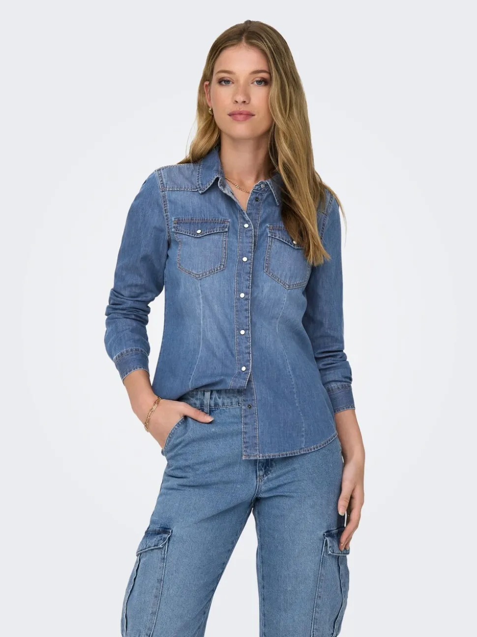 Chemise en denim léger ONLY 100 % coton