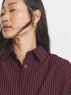 Chemise JD Williams à rayures en sergé oversize à manches longues