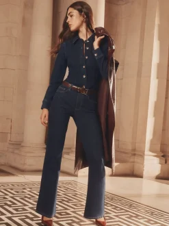 Chemise Lipsy Denim à col et taille cintrée