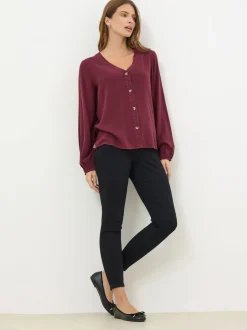 Chemise M&Co à manches longues délavée à l’acide