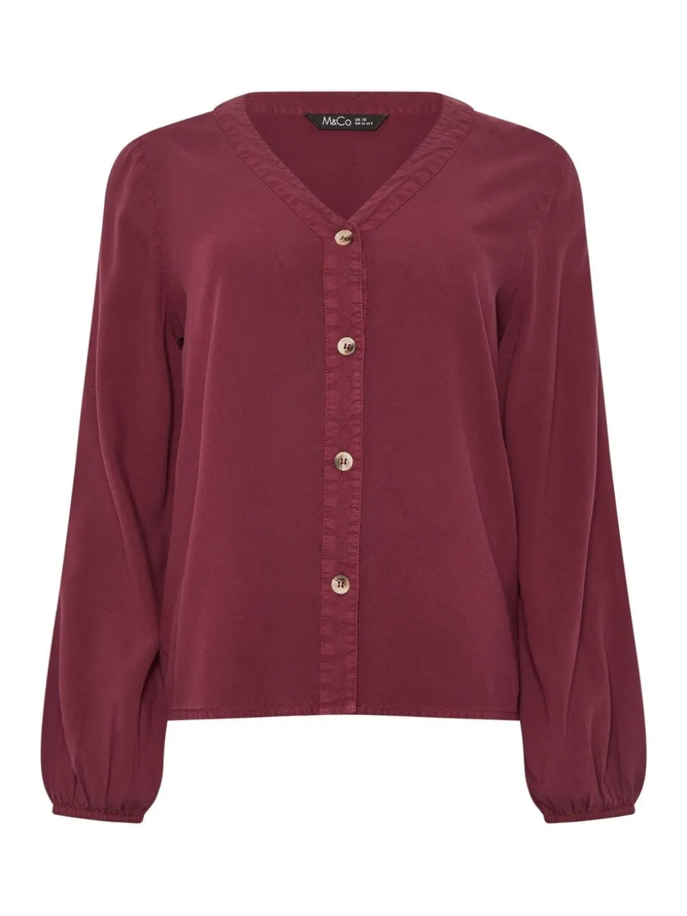 Chemise M&Co à manches longues délavée à l’acide