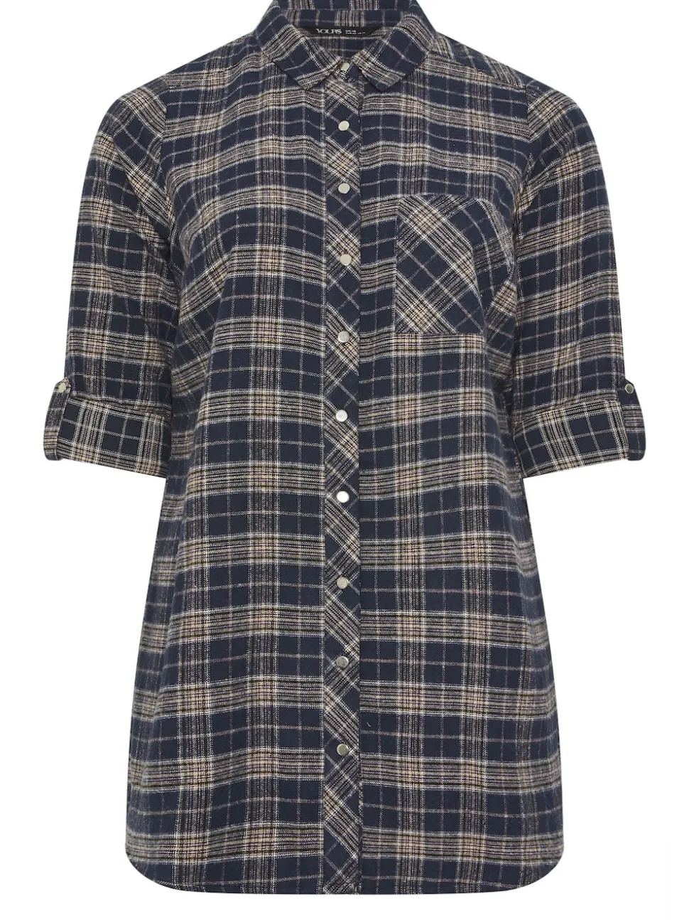 Chemise Yours Curve coupe boyfriend à carreaux