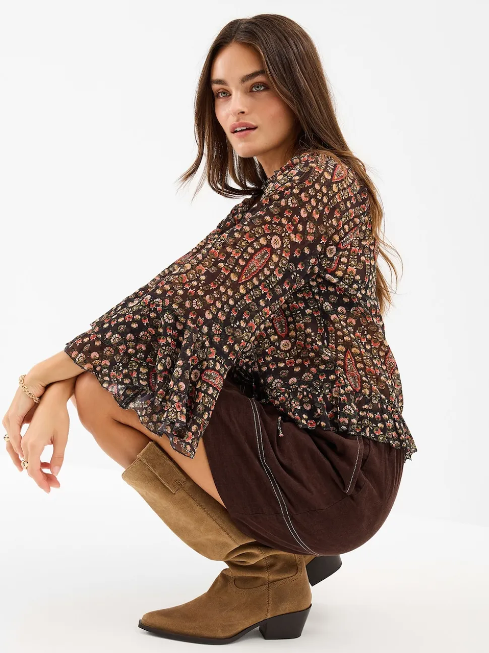 Chemisier Accessorize à volants à Imprimé Motif paisley Fleuri