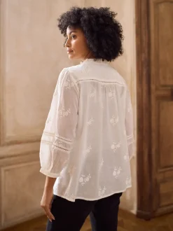 Chemisier brodé en coton Seraphine Grossesse et Allaitement