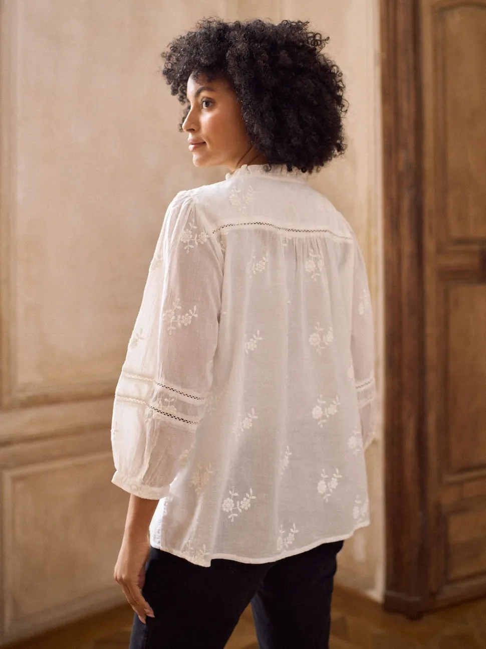 Chemisier brodé en coton Seraphine Grossesse et Allaitement