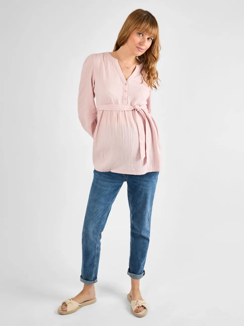 Chemisier de maternité texturé Jojo Maman Bébé à manches longues