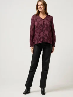 Chemisier M&Co jacquard à col en V