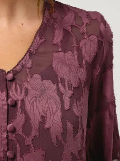Chemisier M&Co jacquard à col en V