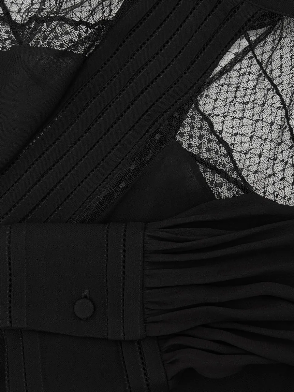 Chemisier Reiss Marnie à col noué et empiècement en dentelle