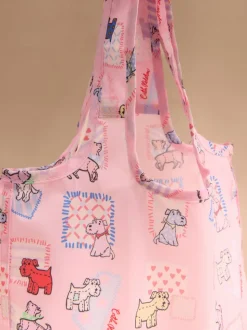 Chien en peluche rose - Cath Kidston mini sac shopper pliable