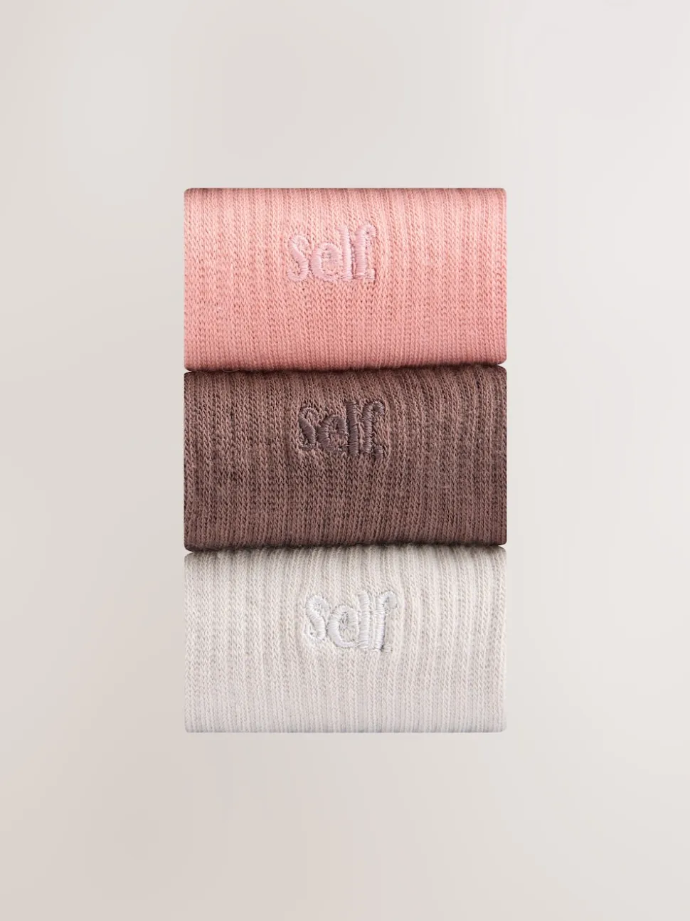 Choc/Neutre/Rose - Self. Chaussettes de cheville Cushion Sole Lounge 3 Pack