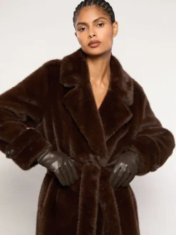 chocolat - Gants en cuir Reiss Giselle