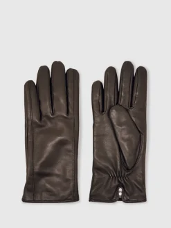 chocolat - Gants en cuir Reiss Giselle