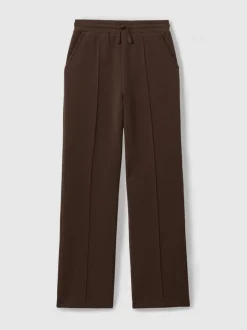chocolat - Pantalons de jogging large en interlock haut de gamme Reiss Bernie