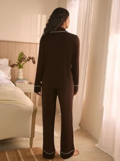 chocolat - Pyjama boutonné en modal de Laura Ashley
