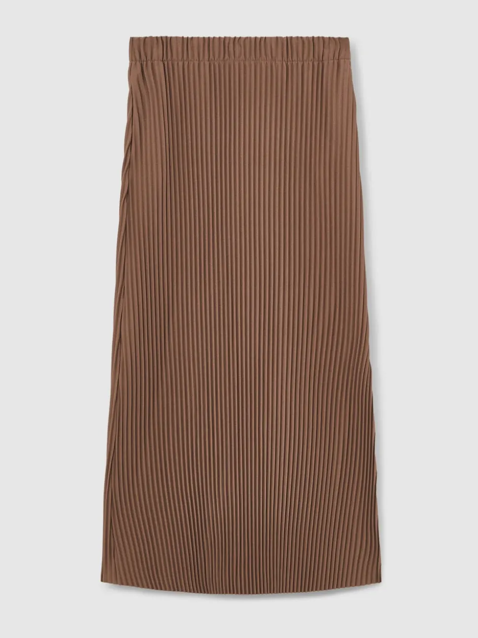 chocolat - Reiss Pippa Jersey plissé Mi-long Jupes