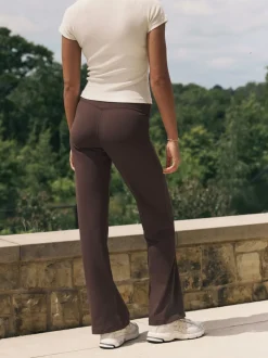 chocolat - Self Leggings larges côtelés