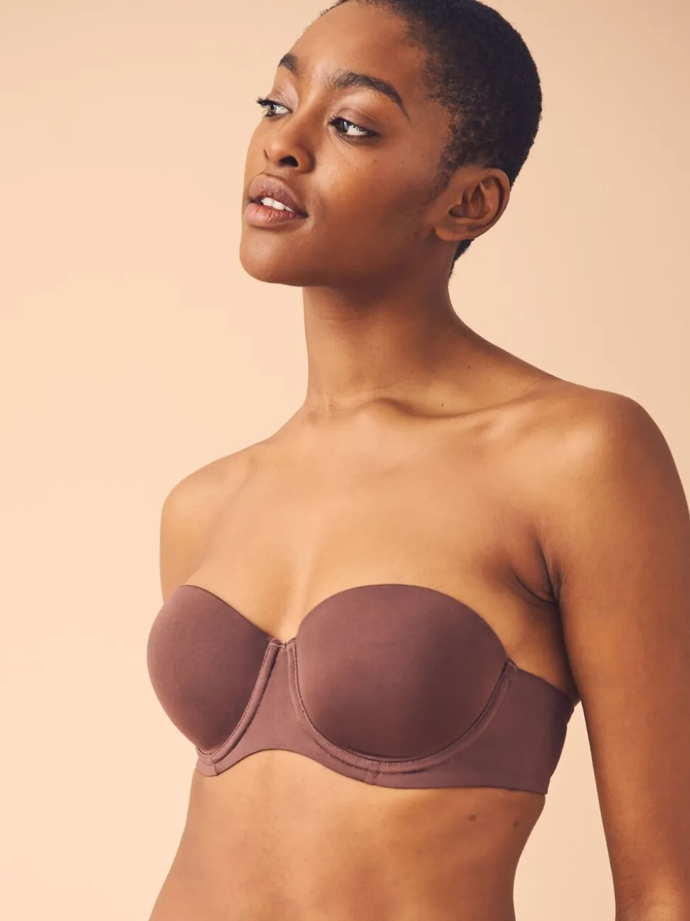 Chocolat Nude - Soutien-gorge push-up multiway sans bretelles A-E