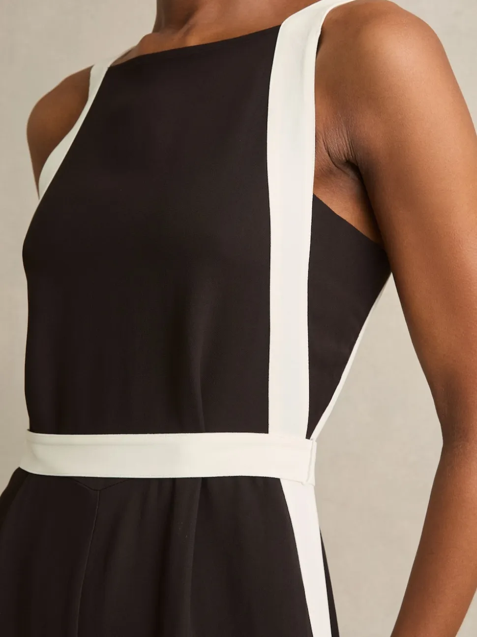 Chocolat/crème - Combinaison Ceinturé Ample Reiss Salma Color-block